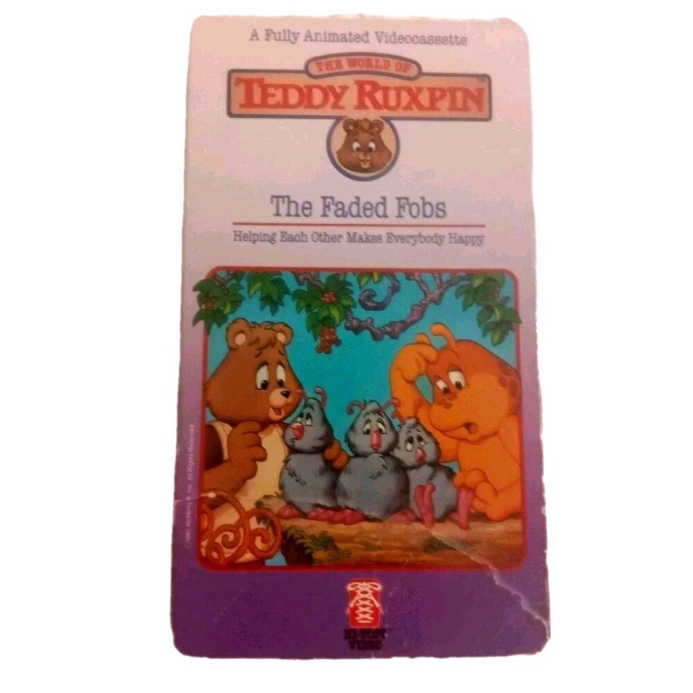 Vintage Teddy Ruxpin The Faded Fob Animated 1980’s Kids Video